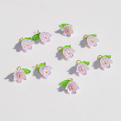 10 vnt. 6 spalvų varpelio orchidėjų pakabukas su žiedu, pasidaryk pats, siuvami drabužiai, papuošimai auskarai, kaklo pakabukas, raktų pakabukas, papuošalų kūrimo aksesuaras