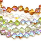 20gab AB krāsa četras lapas āboliņa formas slīpētas kristāla stikla krelles vaļīgas starplikas krelles piekariņi juvelierizstrādājumu izgatavošanai.