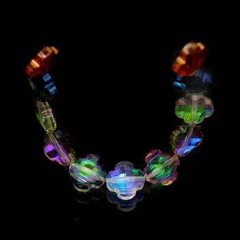 20 τμχ AB Χρώμα τεσσάρων φύλλων Σχήμα τριφυλλιού Πολυεπίπεδες κρυστάλλινες γυάλινες χάντρες Loose Spacer Beads Μενταγιόν για κοσμήματα Κατασκευής DIY χειροτεχνίες