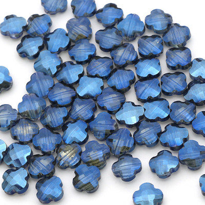 20gab AB krāsa četras lapas āboliņa formas slīpētas kristāla stikla krelles vaļīgas starplikas krelles piekariņi juvelierizstrādājumu izgatavošanai.