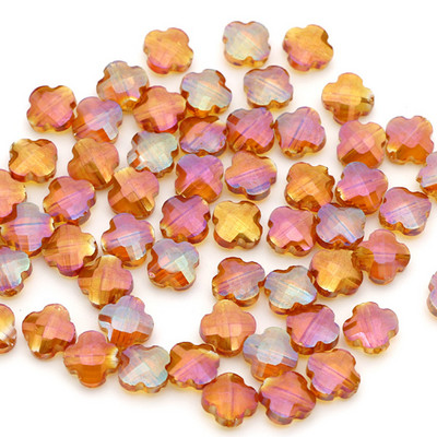 20gab AB krāsa četras lapas āboliņa formas slīpētas kristāla stikla krelles vaļīgas starplikas krelles piekariņi juvelierizstrādājumu izgatavošanai.