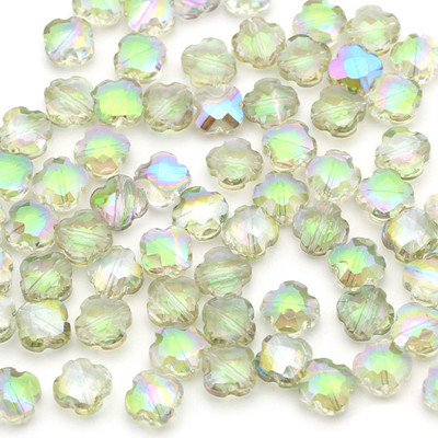 20gab AB krāsa četras lapas āboliņa formas slīpētas kristāla stikla krelles vaļīgas starplikas krelles piekariņi juvelierizstrādājumu izgatavošanai.