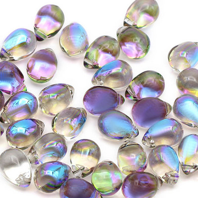 20gb ūdens piliena formas stikla krelles kristāla vaļīgas krelles DIY rotaslietu izgatavošanai aksesuāri kaklarota auskari roku darbs piederumi