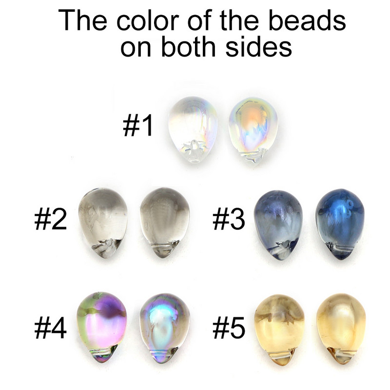 20gb ūdens piliena formas stikla krelles kristāla vaļīgas krelles DIY rotaslietu izgatavošanai aksesuāri kaklarota auskari roku darbs piederumi