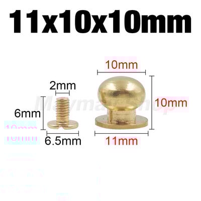 10gab cieta misiņa jostas soma Skrūvējama Nagla Kniedes Poga apaļa poga Čikāgas Ieskrūvējama Pogas Kniedes Ādas Amatniecības piederumi