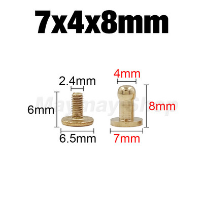 10gab cieta misiņa jostas soma Skrūvējama Nagla Kniedes Poga apaļa poga Čikāgas Ieskrūvējama Pogas Kniedes Ādas Amatniecības piederumi