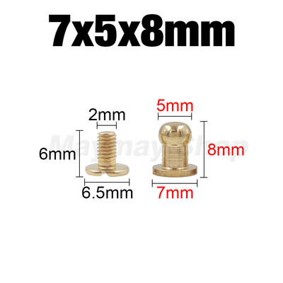 10gab cieta misiņa jostas soma Skrūvējama Nagla Kniedes Poga apaļa poga Čikāgas Ieskrūvējama Pogas Kniedes Ādas Amatniecības piederumi