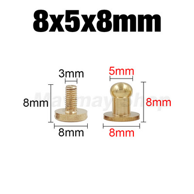 10gab cieta misiņa jostas soma Skrūvējama Nagla Kniedes Poga apaļa poga Čikāgas Ieskrūvējama Pogas Kniedes Ādas Amatniecības piederumi