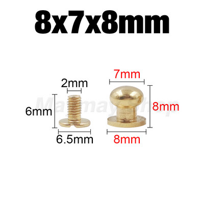 10gab cieta misiņa jostas soma Skrūvējama Nagla Kniedes Poga apaļa poga Čikāgas Ieskrūvējama Pogas Kniedes Ādas Amatniecības piederumi