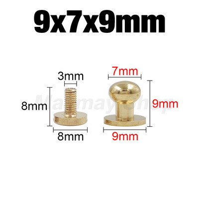 10gab cieta misiņa jostas soma Skrūvējama Nagla Kniedes Poga apaļa poga Čikāgas Ieskrūvējama Pogas Kniedes Ādas Amatniecības piederumi