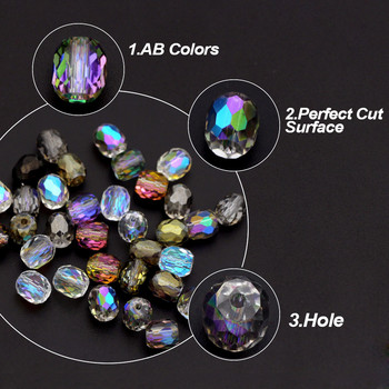 AB цветни кристални мъниста Блестящи фасетирани стъклени мъниста за изработка на бижута Направи си сам шапки Колие Гривна Аксесоари за обеци