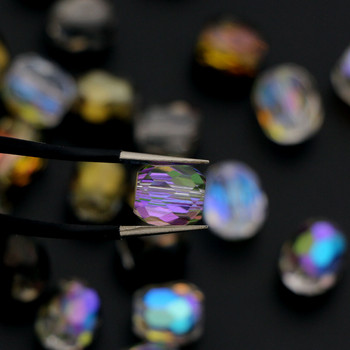 AB Έγχρωμες κρυστάλλινες χάντρες Γυαλιστερές γυάλινες χάντρες για κοσμήματα που κατασκευάζουν DIY Κολιέ κεφαλής Αξεσουάρ σκουλαρίκι βραχιόλι βραχιόλι