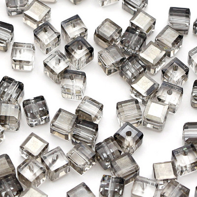 Kvadrātveida slīpēta stikla kristāla brīvi amatniecības krelles kaklarotas rokassprādzes auskari rotaslietas izgatavošana DIY aksesuāri roku darbs