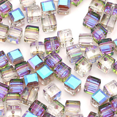 Kvadrātveida slīpēta stikla kristāla brīvi amatniecības krelles kaklarotas rokassprādzes auskari rotaslietas izgatavošana DIY aksesuāri roku darbs