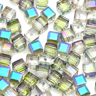 Kvadrātveida slīpēta stikla kristāla brīvi amatniecības krelles kaklarotas rokassprādzes auskari rotaslietas izgatavošana DIY aksesuāri roku darbs