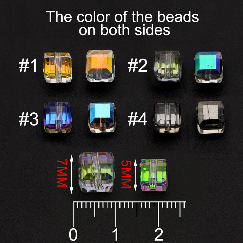 Kvadrātveida slīpēta stikla kristāla brīvi amatniecības krelles kaklarotas rokassprādzes auskari rotaslietas izgatavošana DIY aksesuāri roku darbs