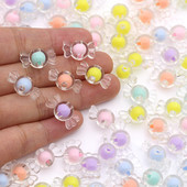 Matēta caurspīdīga akrila konfekšu krelles vaļīgas krelles, DIY rotaslietas aksesuāri ar rokām darinātas kaklarotas rokassprādzes materiāli 8,7 mm* 17 mm