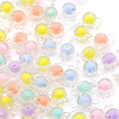 Matēta caurspīdīga akrila konfekšu krelles vaļīgas krelles, DIY rotaslietas aksesuāri ar rokām darinātas kaklarotas rokassprādzes materiāli 8,7 mm* 17 mm