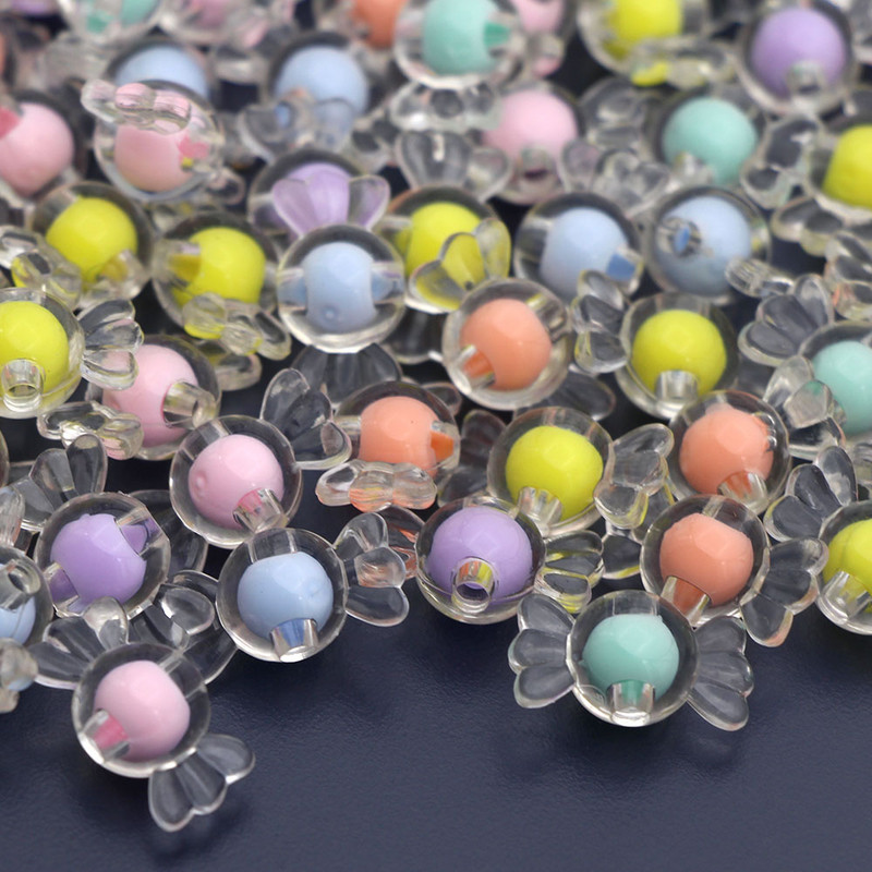 Matēta caurspīdīga akrila konfekšu krelles vaļīgas krelles, DIY rotaslietas aksesuāri ar rokām darinātas kaklarotas rokassprādzes materiāli 8,7 mm* 17 mm