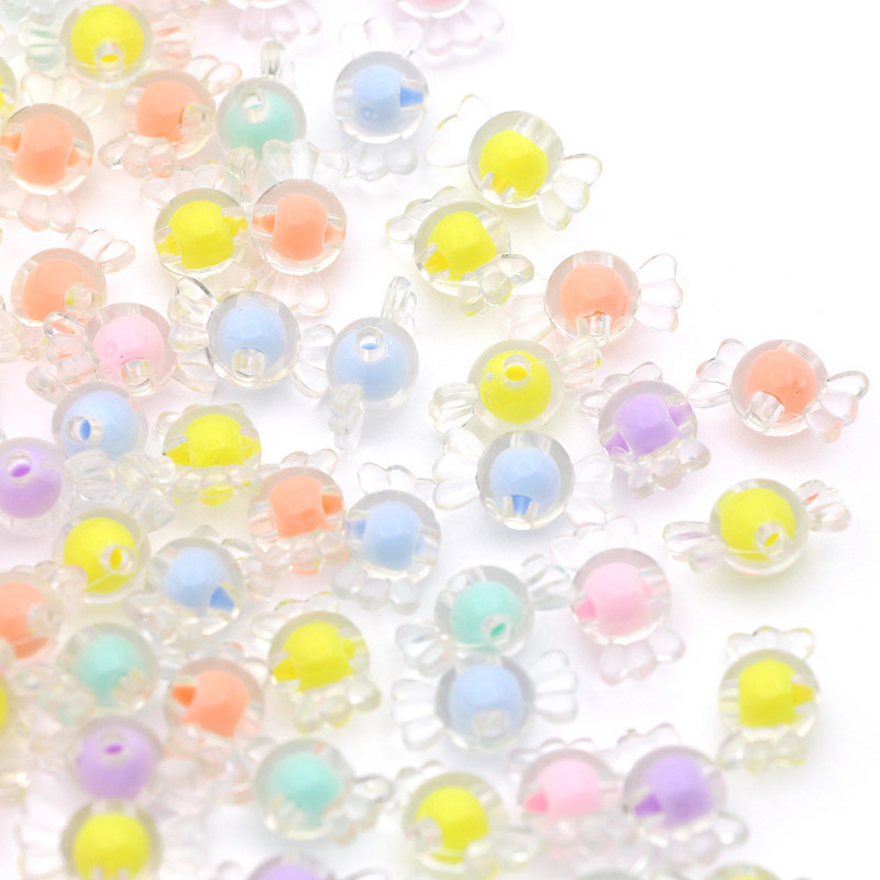 Matēta caurspīdīga akrila konfekšu krelles vaļīgas krelles, DIY rotaslietas aksesuāri ar rokām darinātas kaklarotas rokassprādzes materiāli 8,7 mm* 17 mm