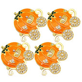 Fiksētas sprādzes ķirbju grozs Salvešu turētāji Gredzena dekors Dekoratīvie sprādzes Pateicības diena