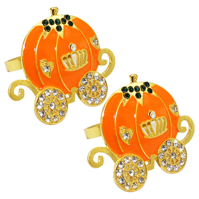 Fiksētas sprādzes ķirbju grozs Salvešu turētāji Gredzena dekors Dekoratīvie sprādzes Pateicības diena