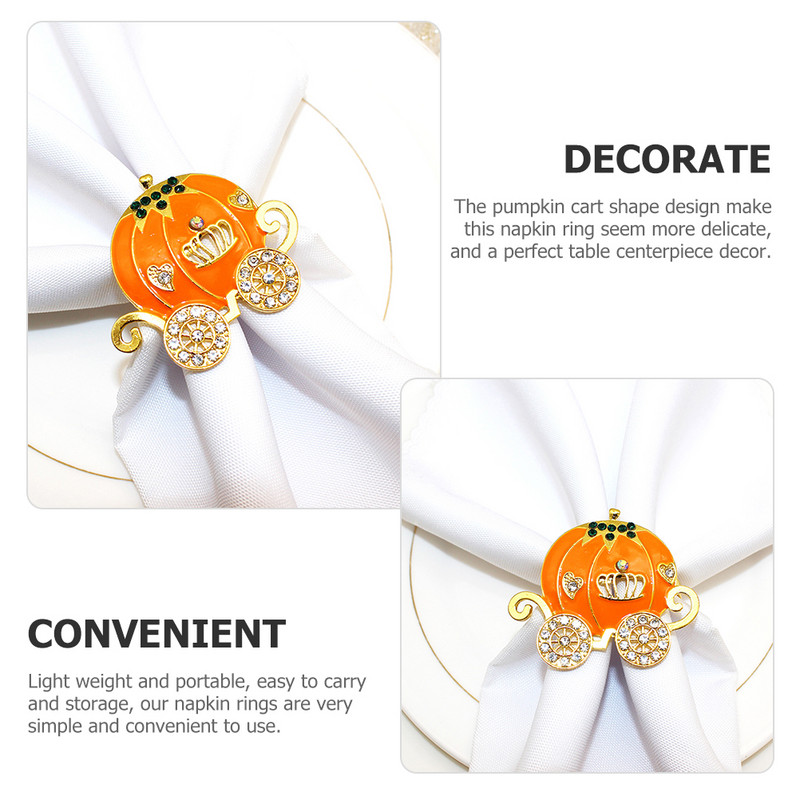 Fiksētas sprādzes ķirbju grozs Salvešu turētāji Gredzena dekors Dekoratīvie sprādzes Pateicības diena