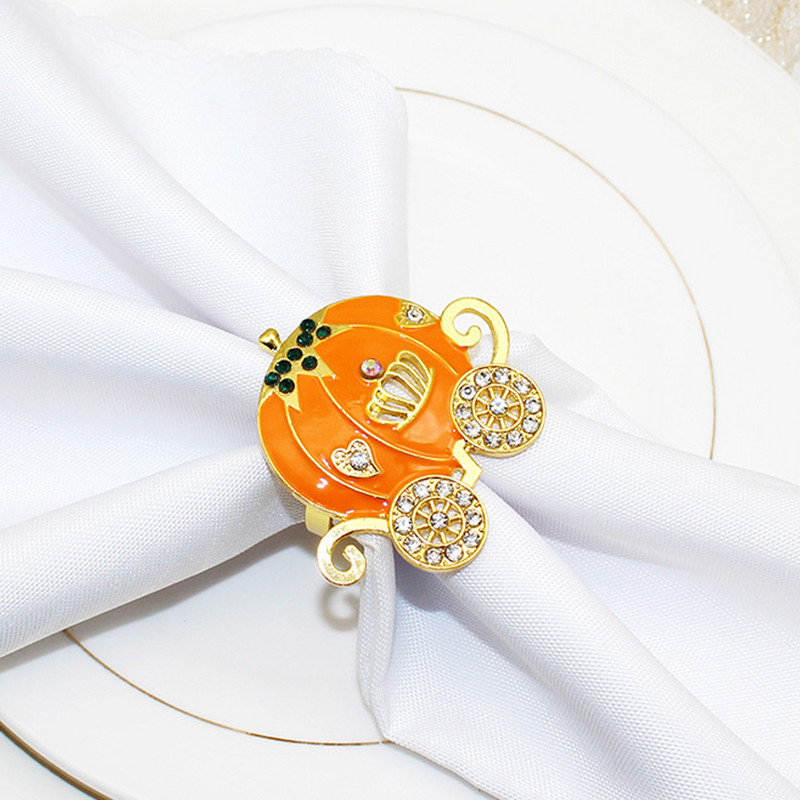 Fiksētas sprādzes ķirbju grozs Salvešu turētāji Gredzena dekors Dekoratīvie sprādzes Pateicības diena