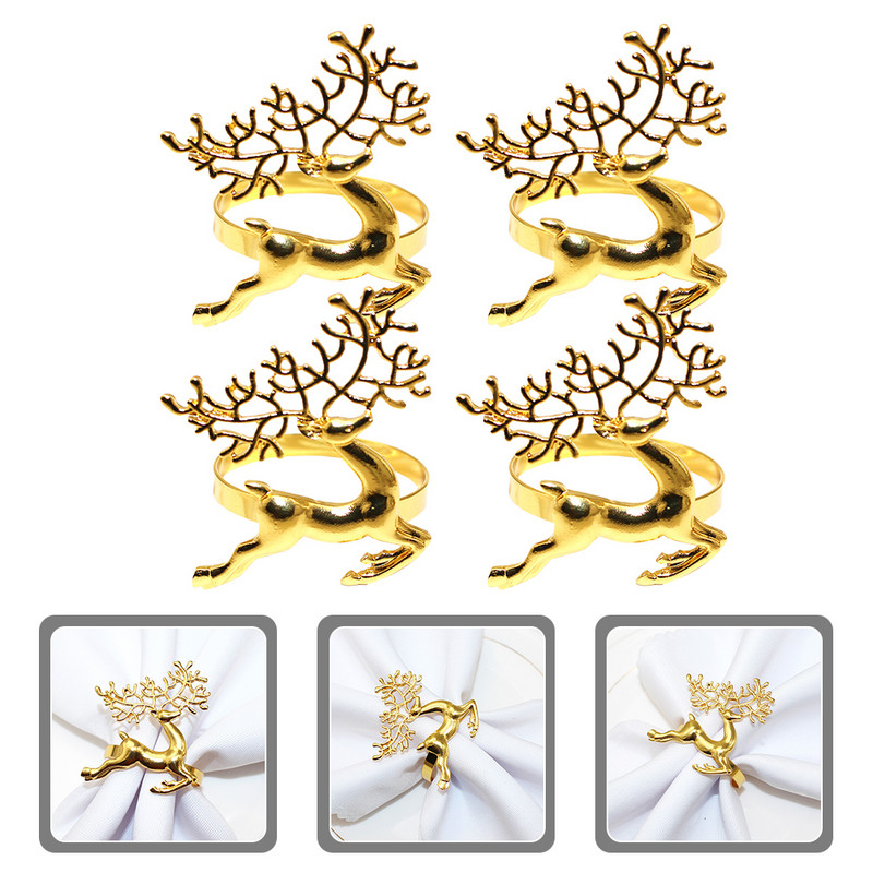 Aksesuāri Ziemassvētku gredzenu salvešu turētāji turētāji auduma salvetes pusdienu galda dekoru gredzeni