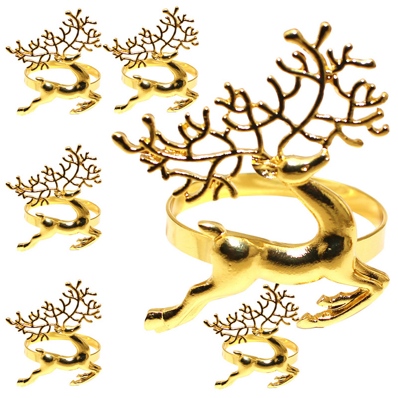 Aksesuāri Ziemassvētku gredzenu salvešu turētāji turētāji auduma salvetes pusdienu galda dekoru gredzeni