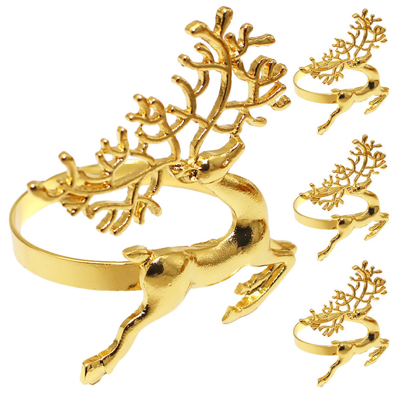 Aksesuāri Ziemassvētku gredzenu salvešu turētāji turētāji auduma salvetes pusdienu galda dekoru gredzeni