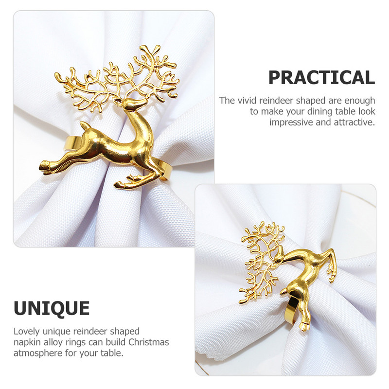 Aksesuāri Ziemassvētku gredzenu salvešu turētāji turētāji auduma salvetes pusdienu galda dekoru gredzeni