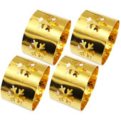 4 gab. Ēdamgalda dekoru aksesuāri Salvešu turētāji Ballīšu piederumi Sakausējuma apļa rotājumi