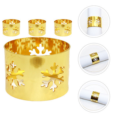 4 gab. Ēdamgalda dekoru aksesuāri Salvešu turētāji Ballīšu piederumi Sakausējuma apļa rotājumi