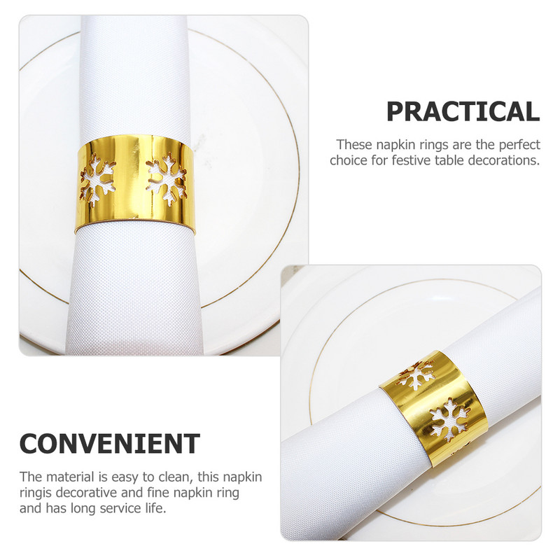 4 gab. Ēdamgalda dekoru aksesuāri Salvešu turētāji Ballīšu piederumi Sakausējuma apļa rotājumi