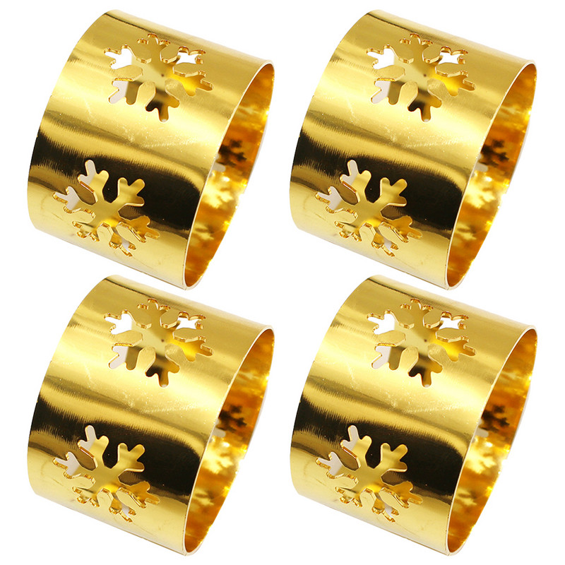 4 gab. Ēdamgalda dekoru aksesuāri Salvešu turētāji Ballīšu piederumi Sakausējuma apļa rotājumi