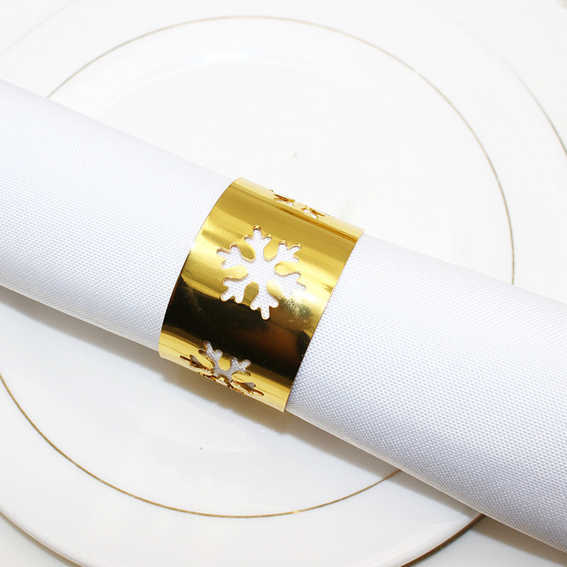 4 gab. Ēdamgalda dekoru aksesuāri Salvešu turētāji Ballīšu piederumi Sakausējuma apļa rotājumi