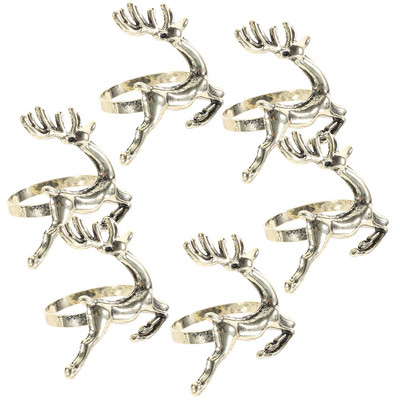 Komplekts Ziemassvētku salvešu gredzeni Ziemassvētku turētāji Auduma salvetes Svētku ballīšu piederumi Rotājums Galda dekors Metāls