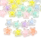 20 gab. Caurspīdīgas zvaigznes formas vaļīgas starplikas krelles Akrila krelles juvelierizstrādājumu izgatavošanai, DIY Crafts 16mm*16mm