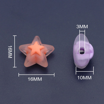 Акрилни прозрачни матирани пентаграмни мъниста във формата на звезда за изработка на бижута Направи си сам колиета, обеци, аксесоари 16 мм * 16 мм