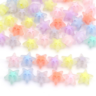 Akrila caurspīdīgas matētas zvaigznes formas pentagrammas krelles rotaslietu izgatavošanai DIY kaklarotas auskari aksesuāri 16mm*16mm