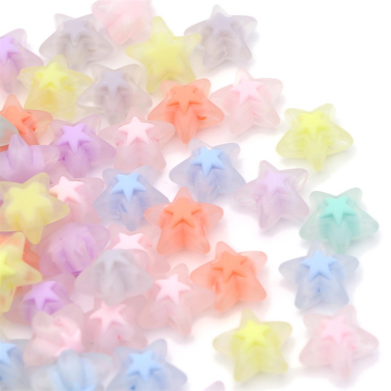 Akrila caurspīdīgas matētas zvaigznes formas pentagrammas krelles rotaslietu izgatavošanai DIY kaklarotas auskari aksesuāri 16mm*16mm