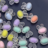 Matēta truša galvas formas akrila krelles jauks dzīvnieks, vaļīgs starplikas rotaslietu izgatavošanai ar rokām darinātas rokassprādzes kaklarotas aksesuāri