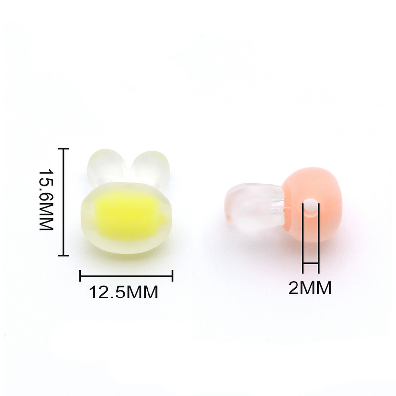 Matēta truša galvas formas akrila krelles jauks dzīvnieks, vaļīgs starplikas rotaslietu izgatavošanai ar rokām darinātas rokassprādzes kaklarotas aksesuāri