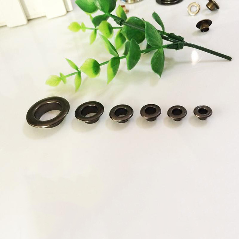 100 gab. varas izcēlums, misiņa doba cilpa starplika apaļa sprādzes cauruma apavi platiem sāniem, DIY, ādas amatniecības piederumi