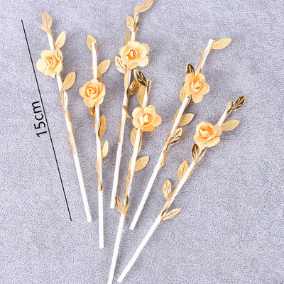 6 komada Love Happy Birthday Torte za kolače Zastavice za kolače s cvijetom ruže za vjenčanje Potrepštine za dječje zabave Dekoracija torti