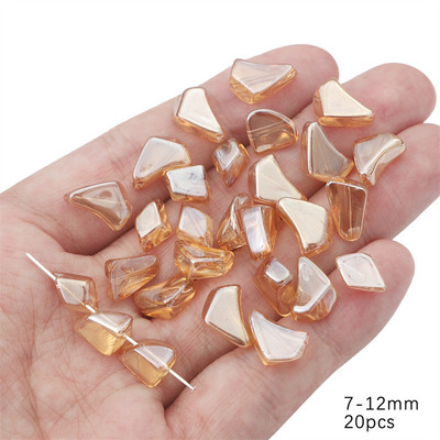 7–12 mm 20 gab./partija Neregulāras formas stikla skaidas krelles rokām darinātām DIY apģērbu dekorēšanas piederumiem šūšanas piederumi