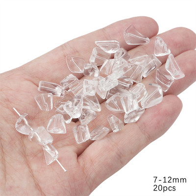 7–12 mm 20 gab./partija Neregulāras formas stikla skaidas krelles rokām darinātām DIY apģērbu dekorēšanas piederumiem šūšanas piederumi