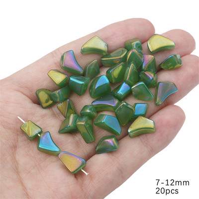 7–12 mm 20 gab./partija Neregulāras formas stikla skaidas krelles rokām darinātām DIY apģērbu dekorēšanas piederumiem šūšanas piederumi