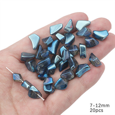 7–12 mm 20 gab./partija Neregulāras formas stikla skaidas krelles rokām darinātām DIY apģērbu dekorēšanas piederumiem šūšanas piederumi